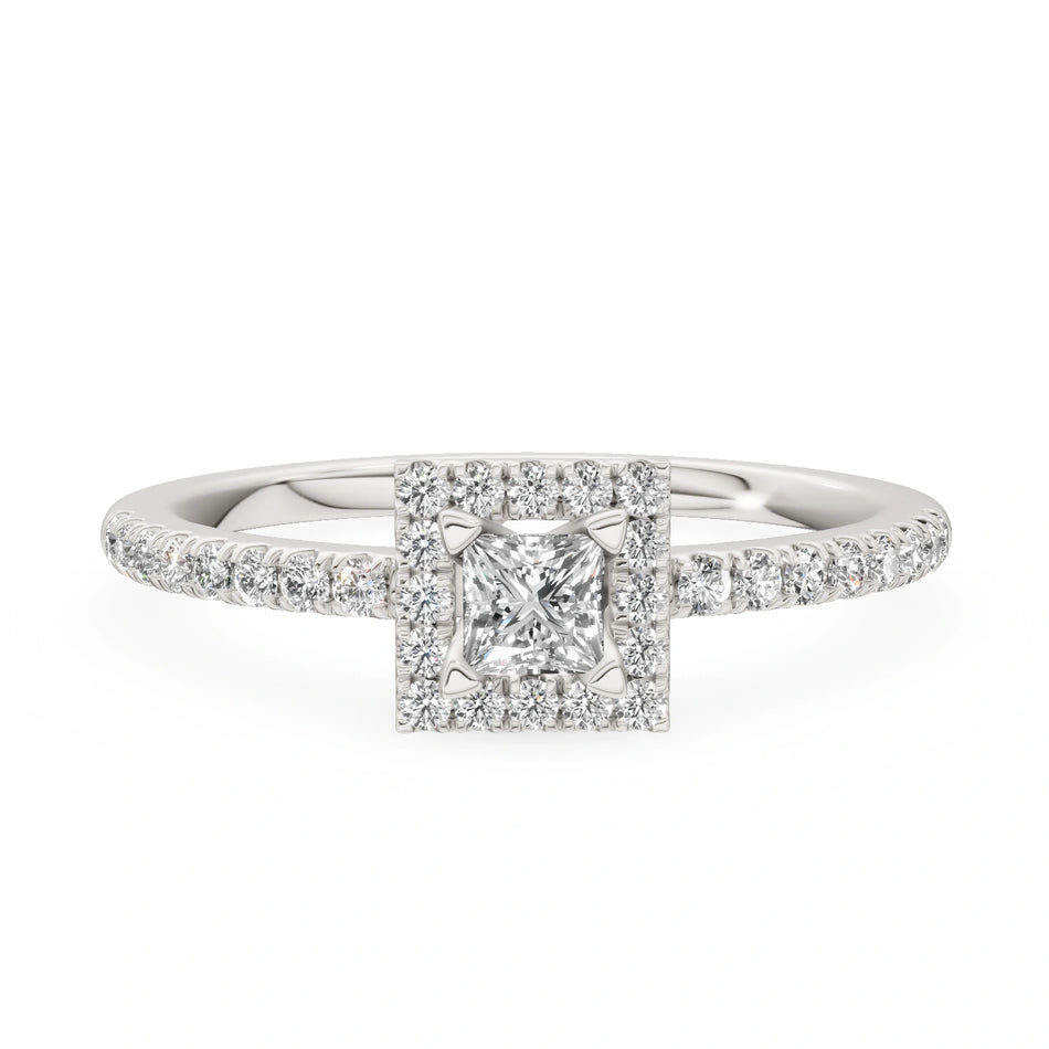 Gremari Seven Icon zásnubní prsten z bílého zlata s 0,15 ct lab-grown diamantem – Princess