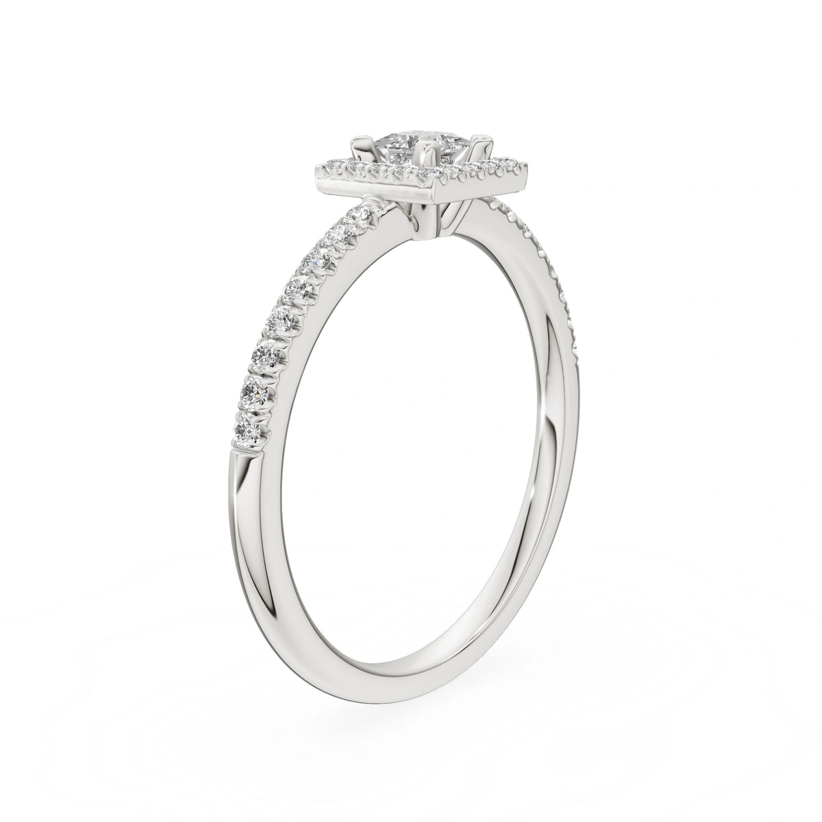 Gremari Seven Icon zásnubní prsten z bílého zlata s 0,15 ct lab-grown diamantem – Princess