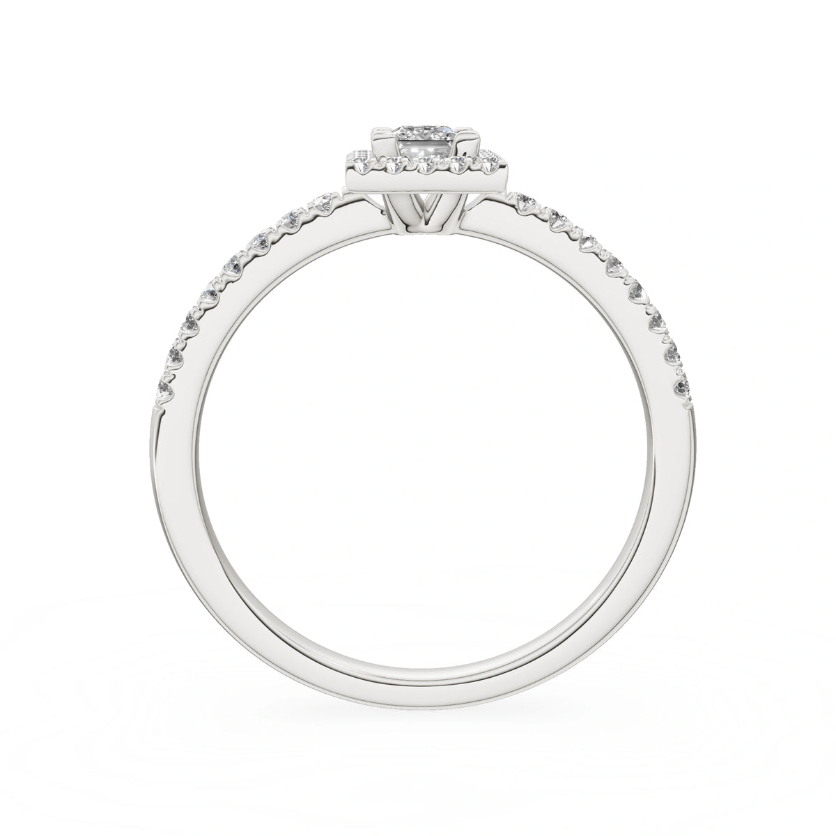 Gremari Seven Icon zásnubní prsten z bílého zlata s 0,15 ct lab-grown diamantem – Princess