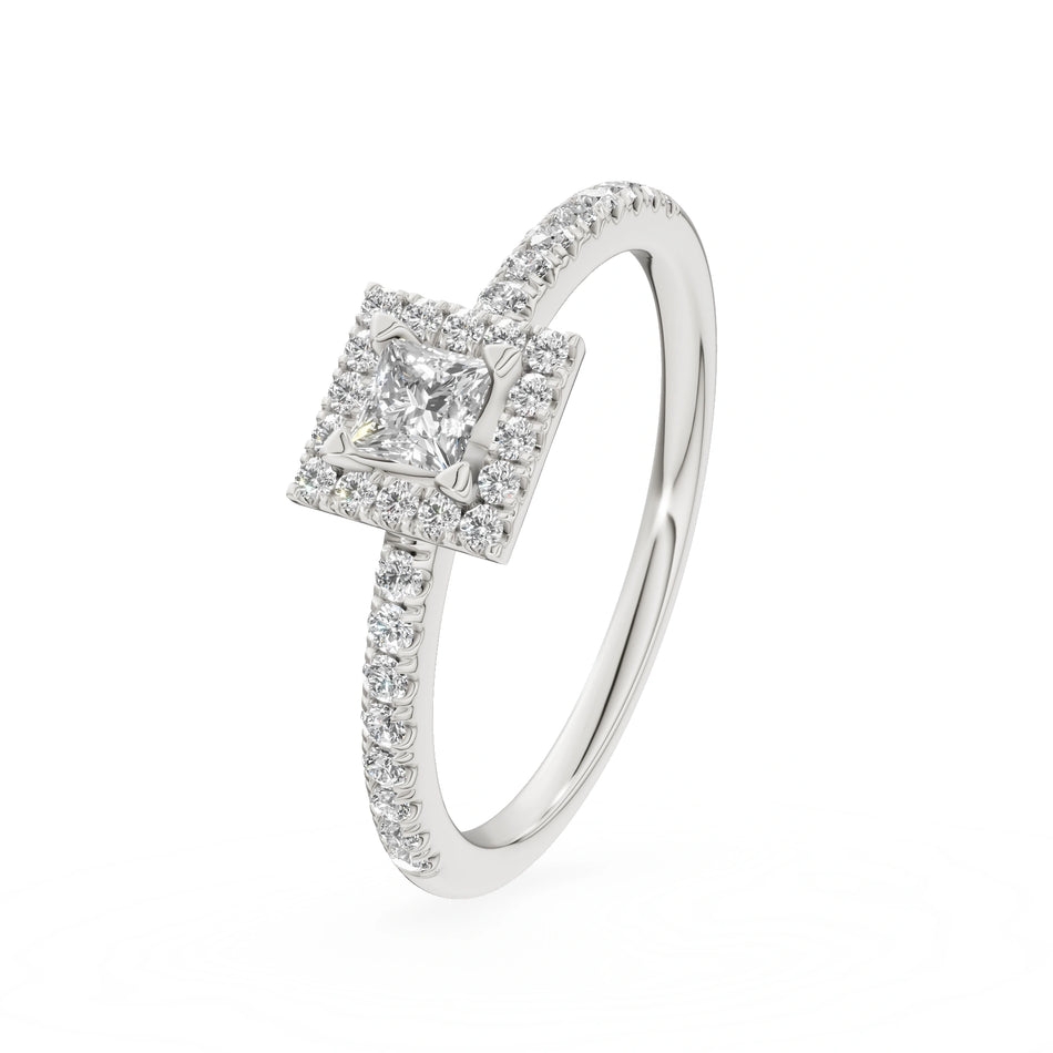 Gremari Seven Icon zásnubní prsten z bílého zlata s 0,15 ct lab-grown diamantem – Princess