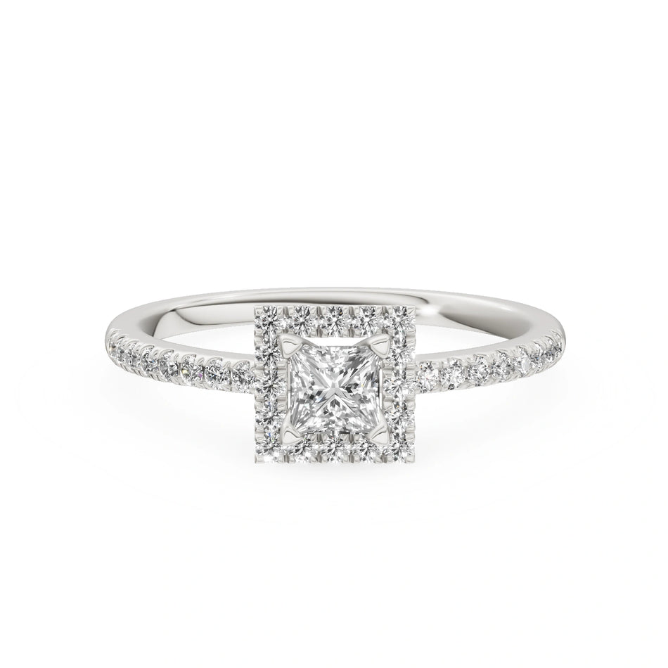 Gremari Seven Icon zásnubní prsten z bílého zlata s 0,30 ct lab-grown diamantem – Princess