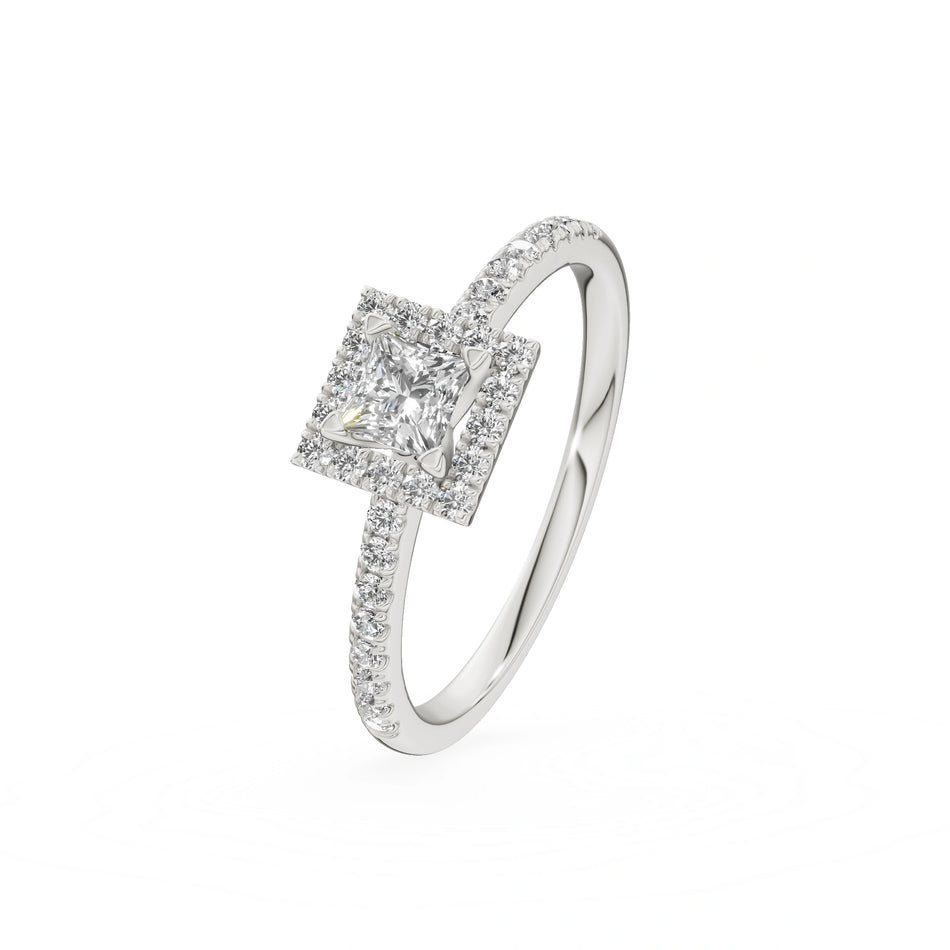 Gremari Seven Icon zásnubní prsten z bílého zlata s 0,30 ct lab-grown diamantem – Princess