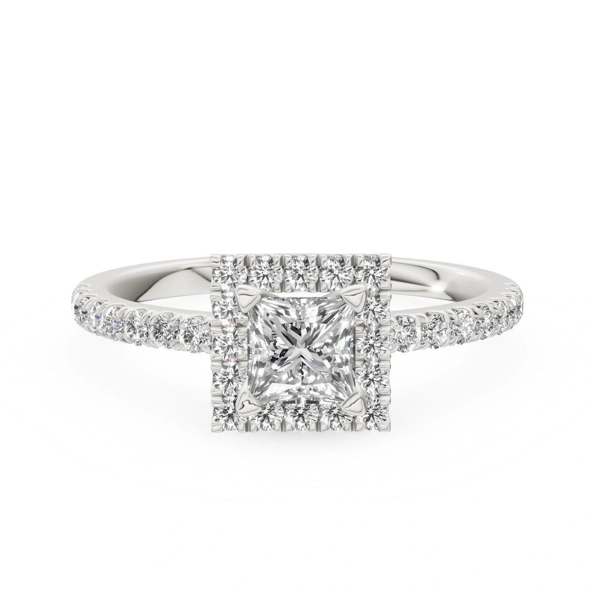 Gremari Seven Icon zásnubní prsten z bílého zlata s 0,50 ct lab-grown diamantem – Princess