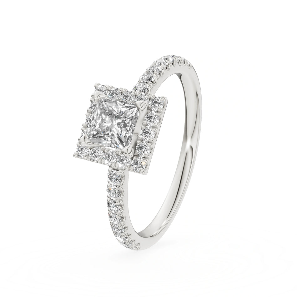 Gremari Seven Icon zásnubní prsten z bílého zlata s 0,50 ct lab-grown diamantem – Princess