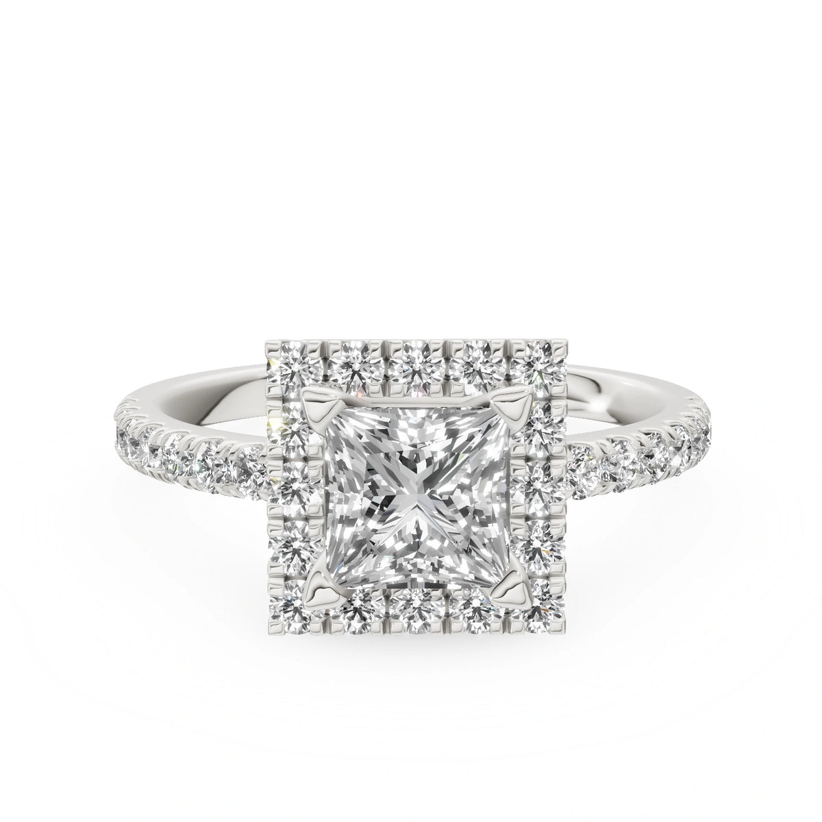 Gremari Seven Icon zásnubní prsten z bílého zlata s 1,00 ct lab-grown diamantem – Princess
