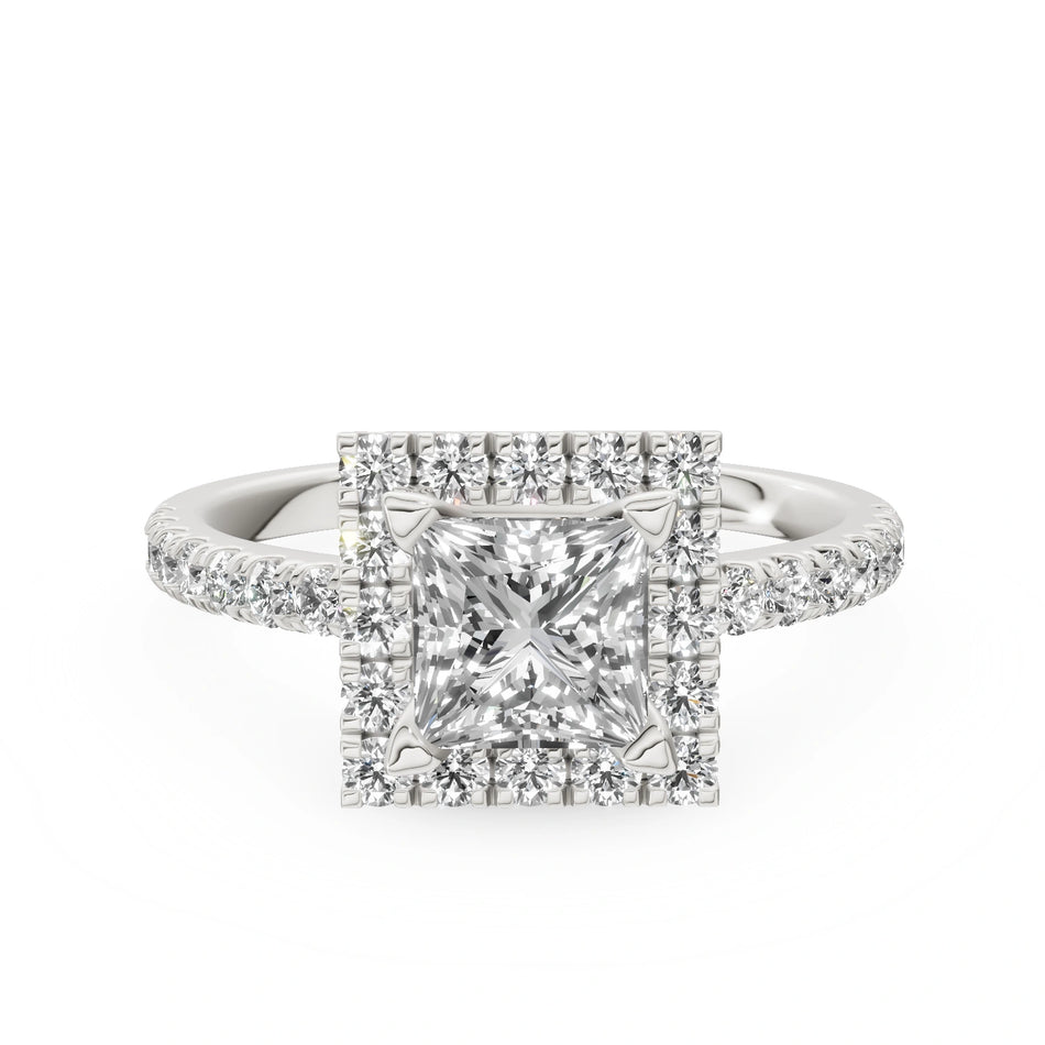 Gremari Seven Icon zásnubní prsten z bílého zlata s 1,00 ct lab-grown diamantem – Princess