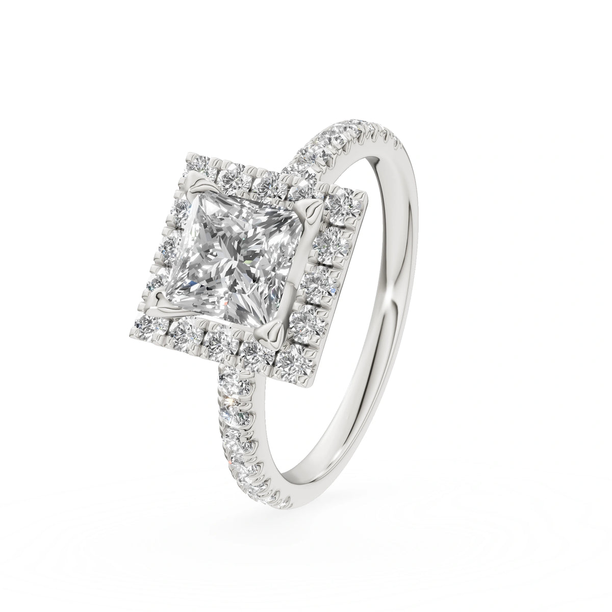 Gremari Seven Icon zásnubní prsten z bílého zlata s 1,00 ct lab-grown diamantem – Princess