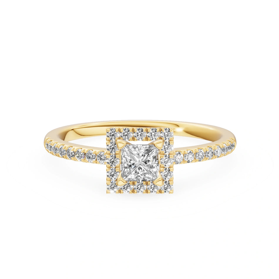 Gremari Seven Icon zásnubní prsten ze žlutého zlata s 0,30 ct lab-grown diamantem – Princess
