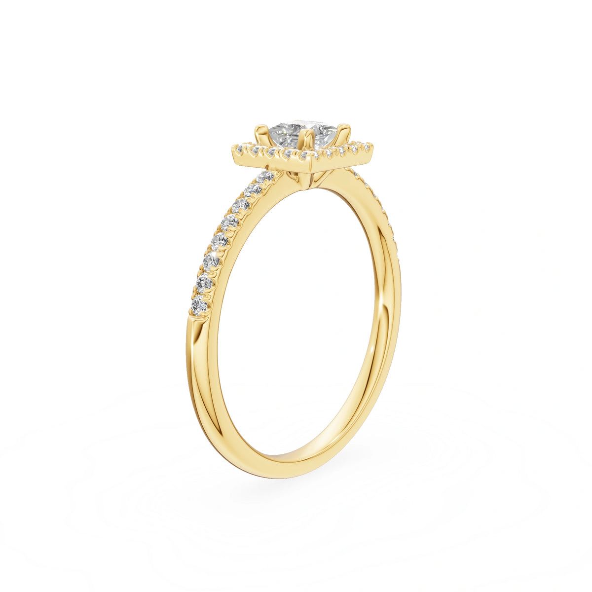 Gremari Seven Icon zásnubní prsten ze žlutého zlata s 0,30 ct lab-grown diamantem – Princess
