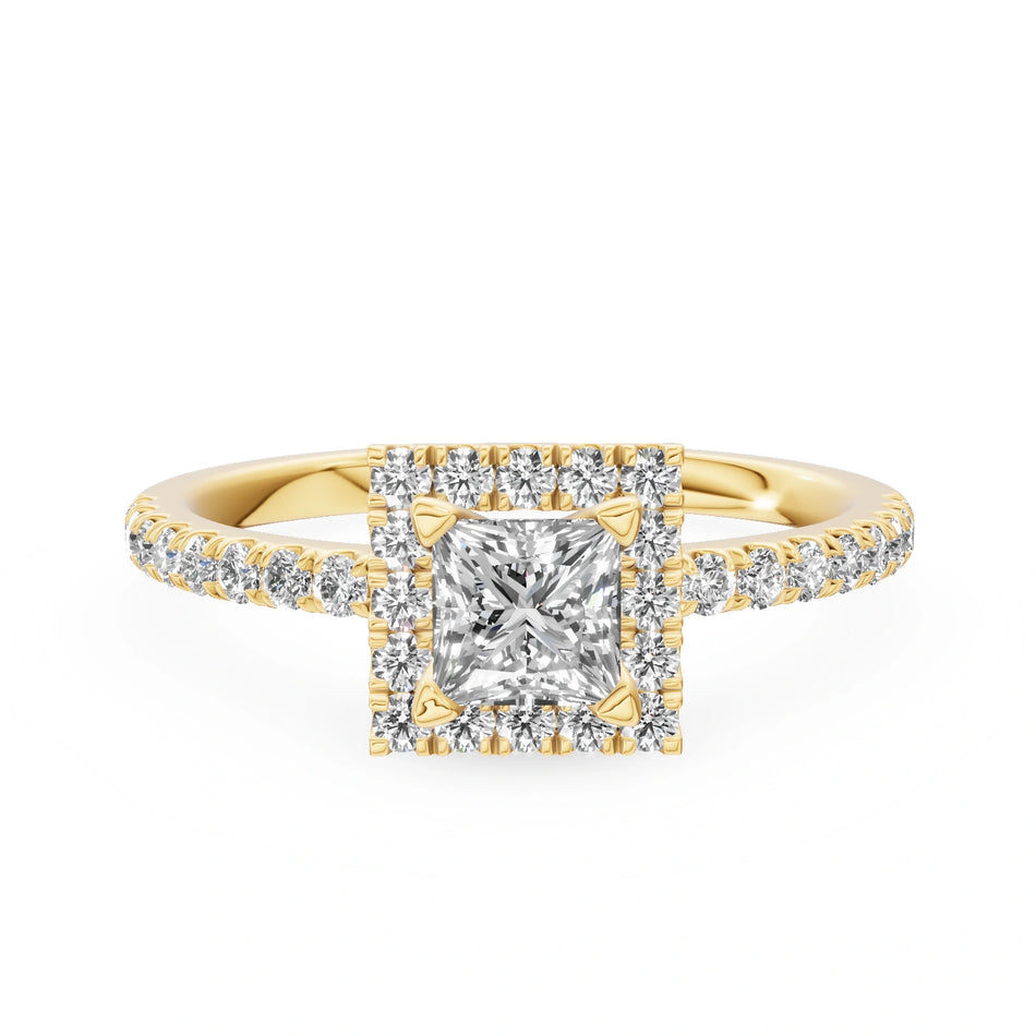 Gremari Seven Icon zásnubní prsten ze žlutého zlata s 0,50 ct lab-grown diamantem – Princess