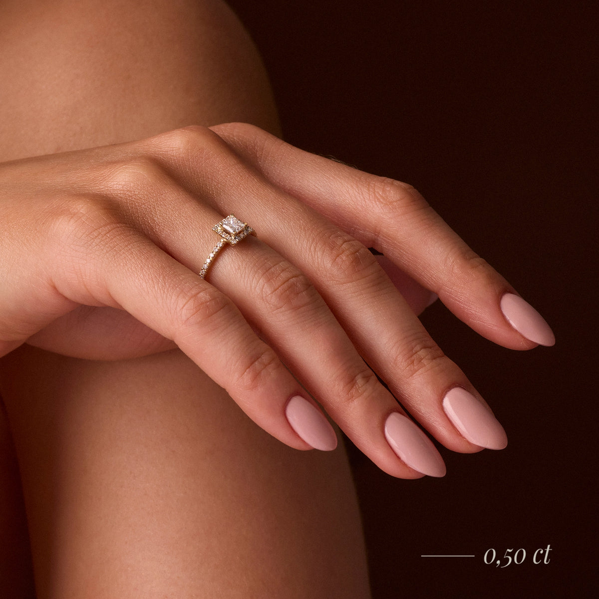 Gremari Seven Icon zásnubní prsten ze žlutého zlata s 0,50 ct lab-grown diamantem – Princess