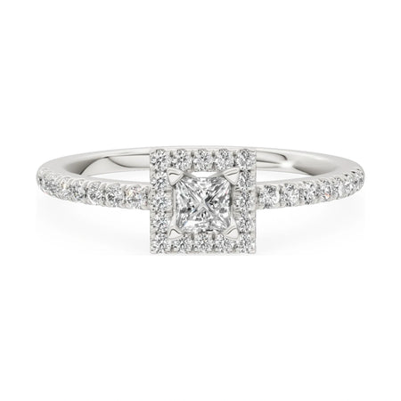 GREMARI Seven Icon 14K white gold engagement ring with 0.15 ct princess-cut natural diamond