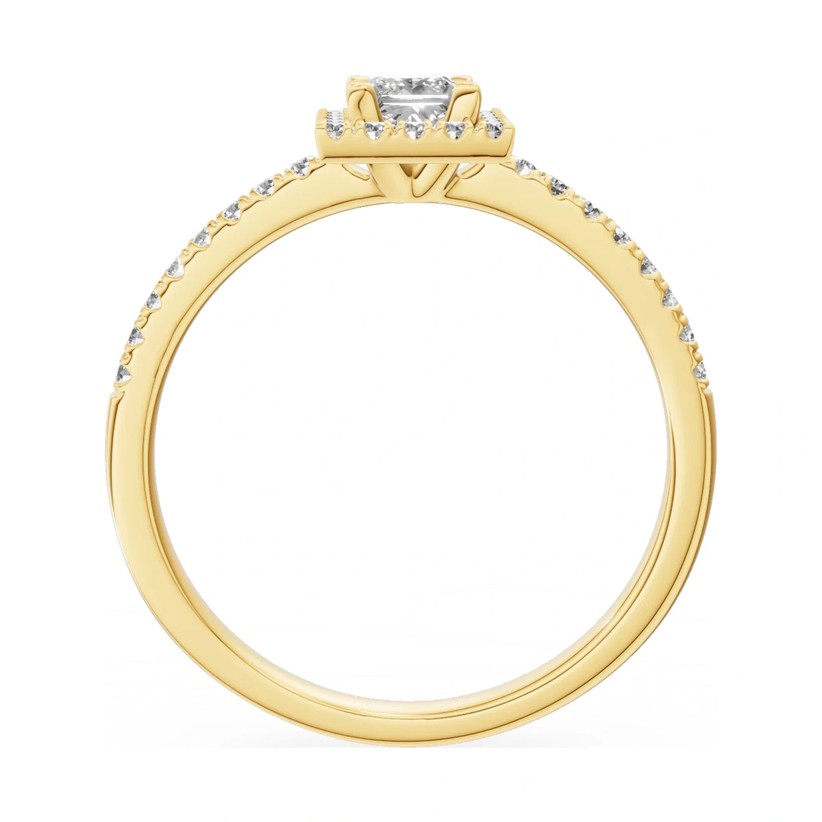 GREMARI Seven Icon princess-cut natural diamond engagement ring in 14K yellow gold, 0.30 ct