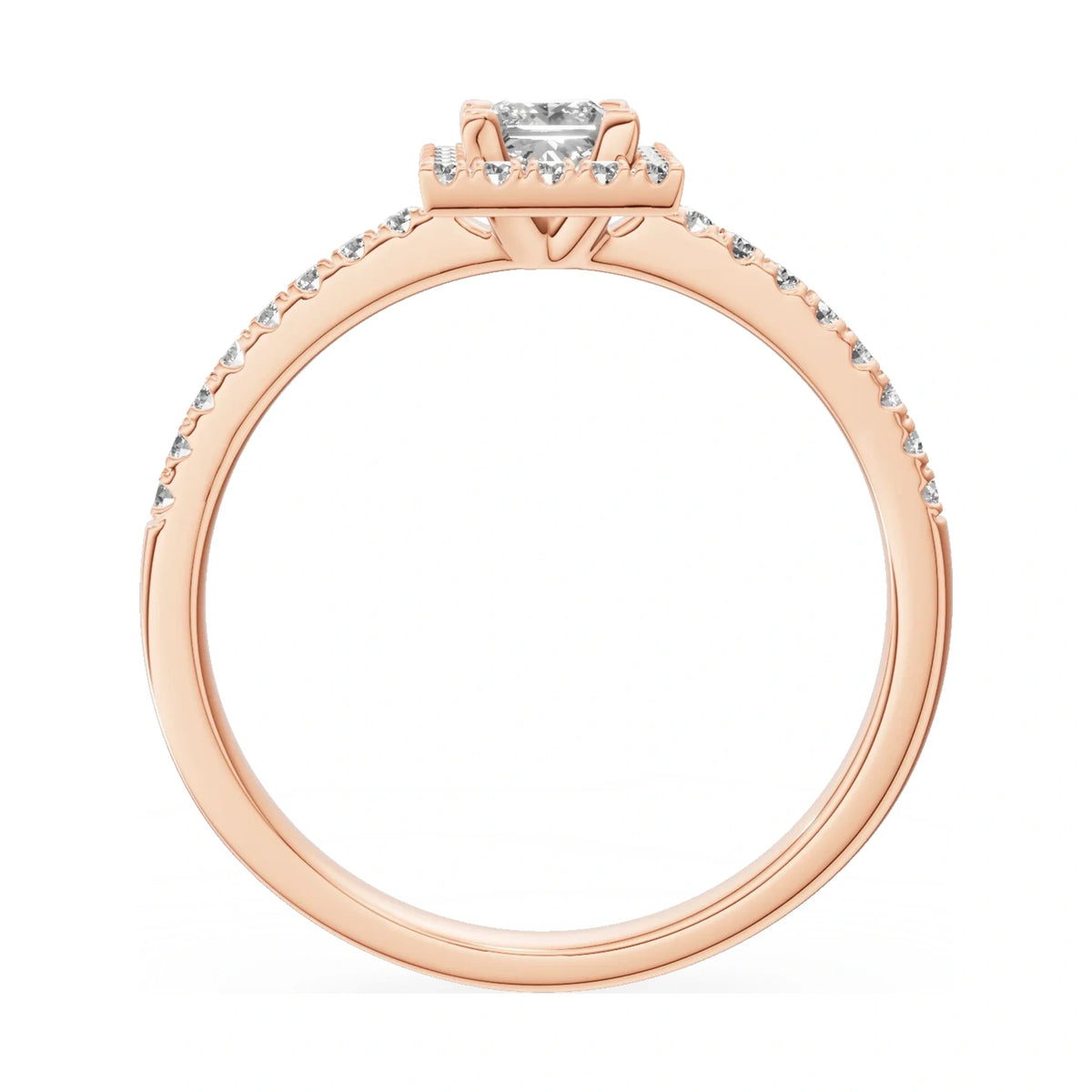 GREMARI Seven Icon princess-cut natural diamond engagement ring in 14K rose gold, 0.30 ct