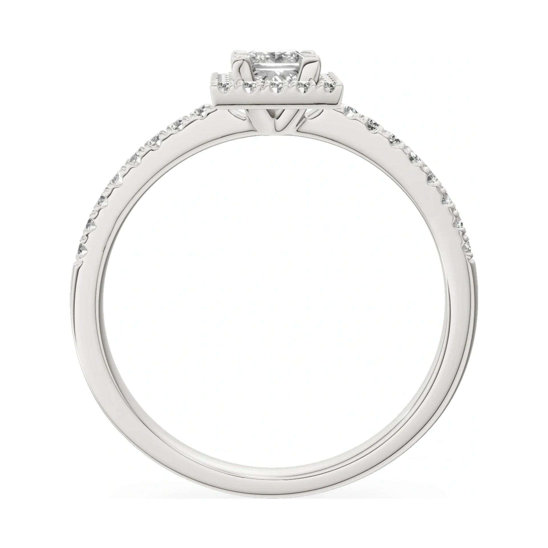 GREMARI Seven Icon princess-cut natural diamond engagement ring in 14K white gold, 0.30 ct