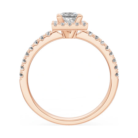 GREMARI Seven Icon princess-cut natural diamond engagement ring in 14K rose gold, 0.50 ct