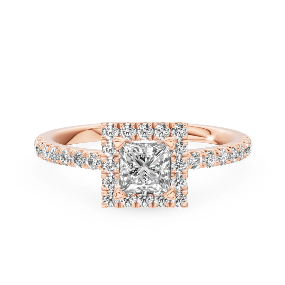Gremari Seven Icon zásnubní prsten z růžového zlata s 0,50 ct přírodním diamantem – Princess