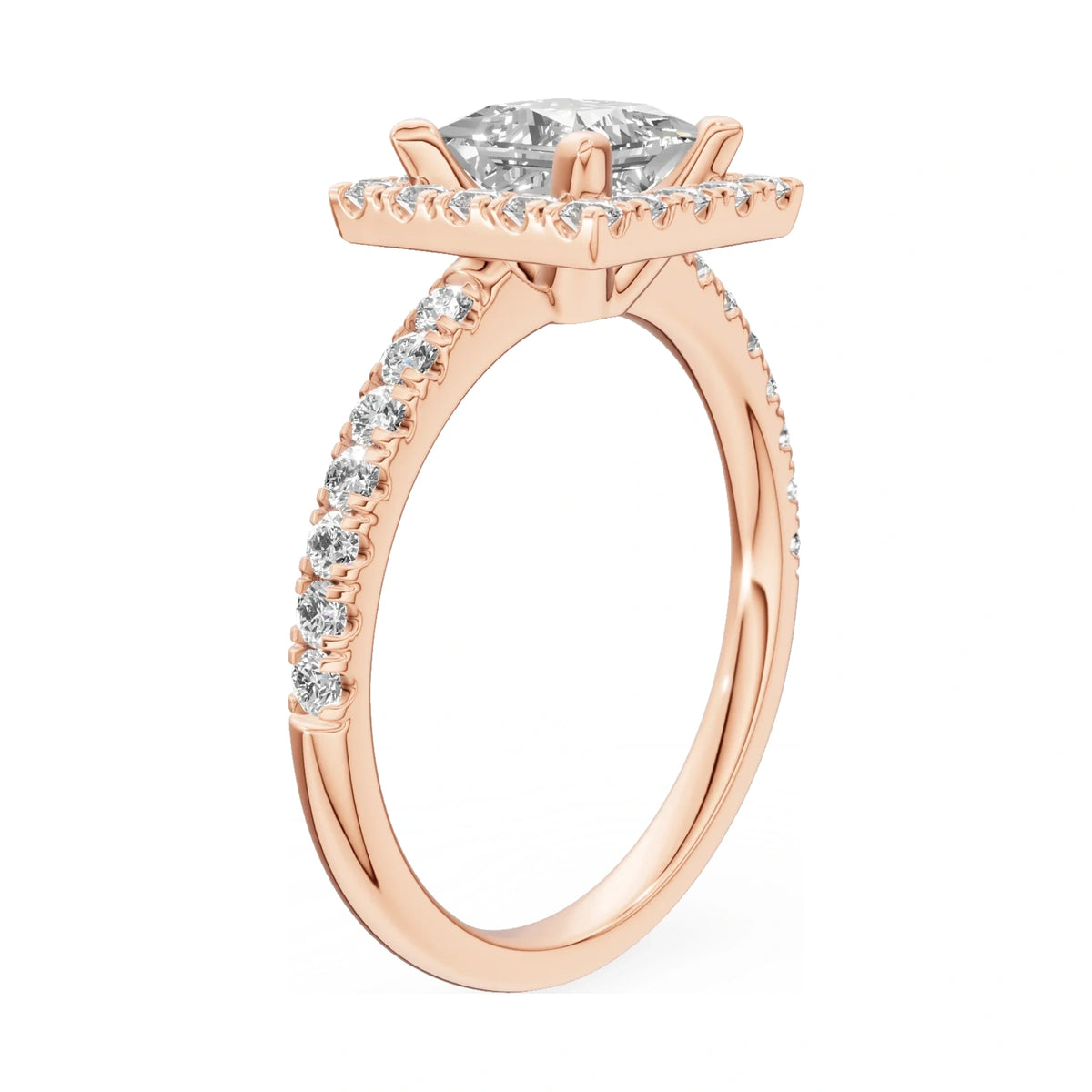 14K rose gold GREMARI Seven Icon ring with 1.00 ct princess-cut natural diamond