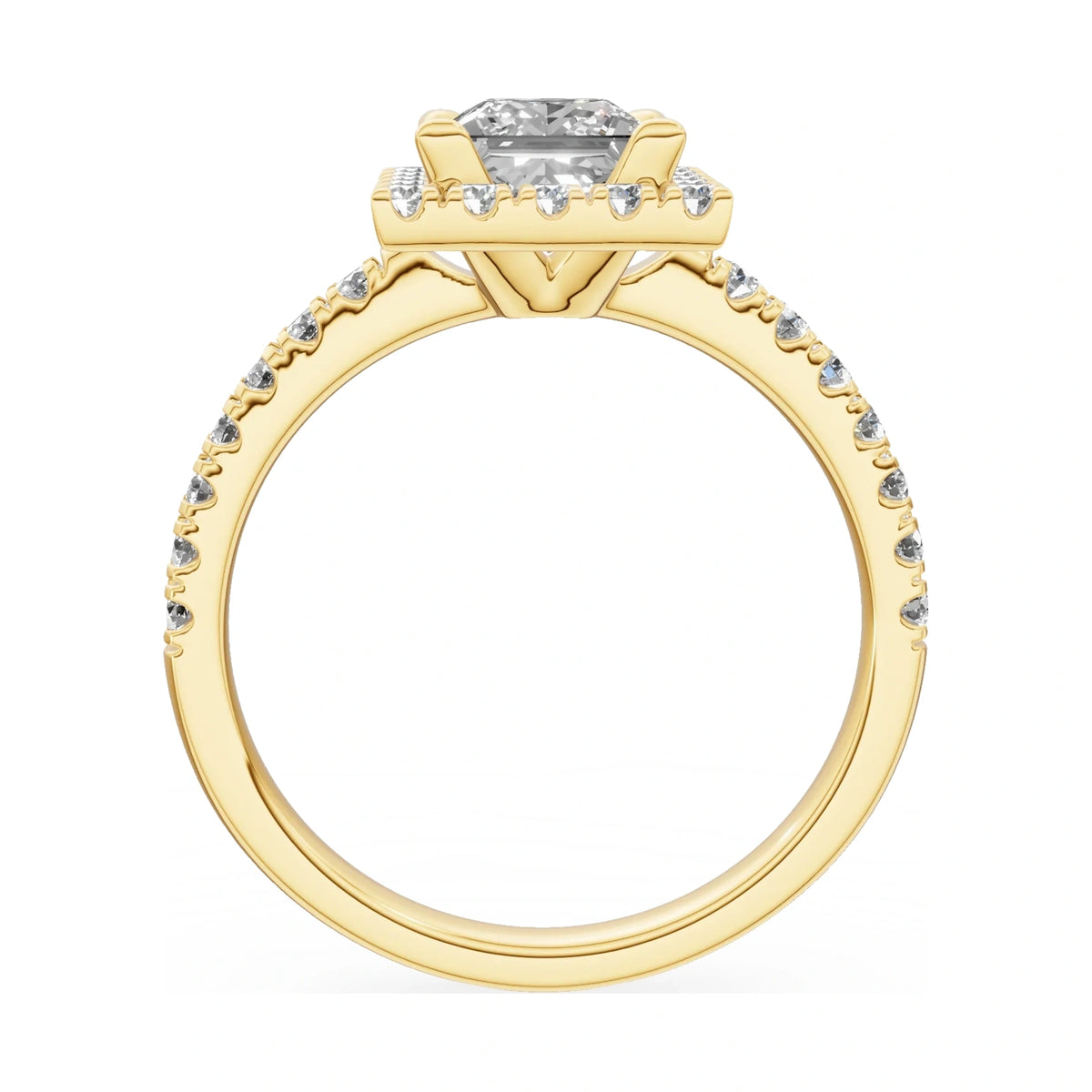 GREMARI Seven Icon princess-cut natural diamond engagement ring in 14K yellow gold, 1.00 ct