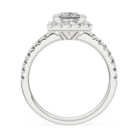 GREMARI Seven Icon princess-cut natural diamond engagement ring in 14K white gold, 1.00 ct
