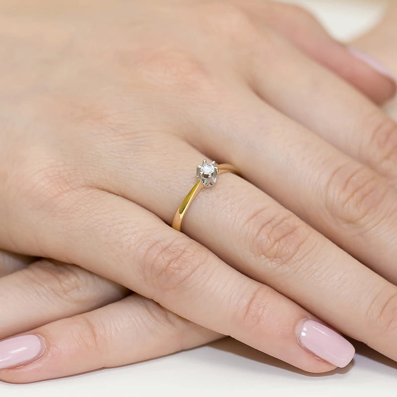 zlatý prsten s diamantem 0,10 ct w0111-diw-04