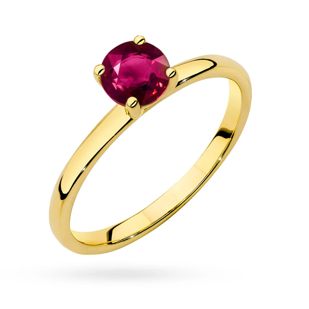 zlatý prsten s 0,60ct rubínem p149 585 r0,60