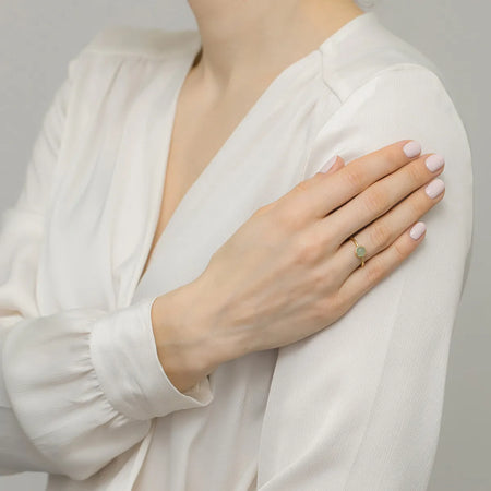 stříbrný prsten pozlacený zlatem s tyrkysem a avanturínem jp058-925-tz