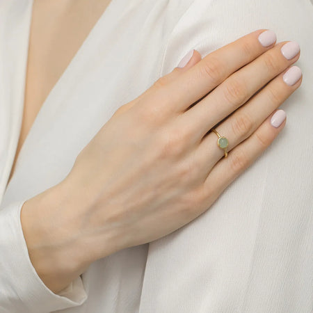 stříbrný prsten pozlacený zlatem s tyrkysem a avanturínem jp058-925-tz