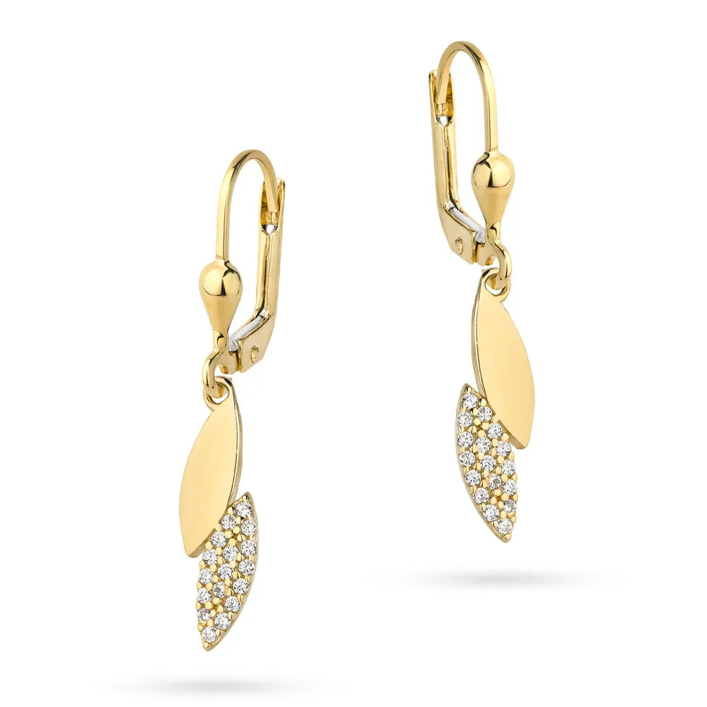 gold-earrings-with-english-clasp-with-zirconia-teardrops-k-gw-367-585