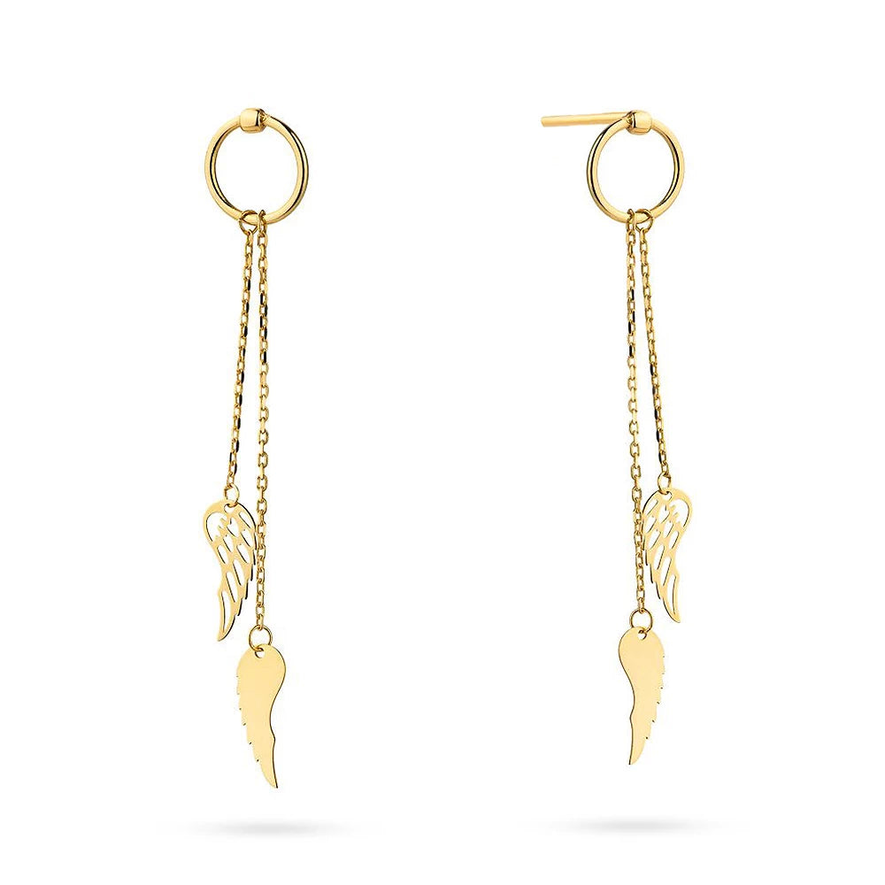 náušnice s pozlacenými peckami boho k-gw-464-14k-585