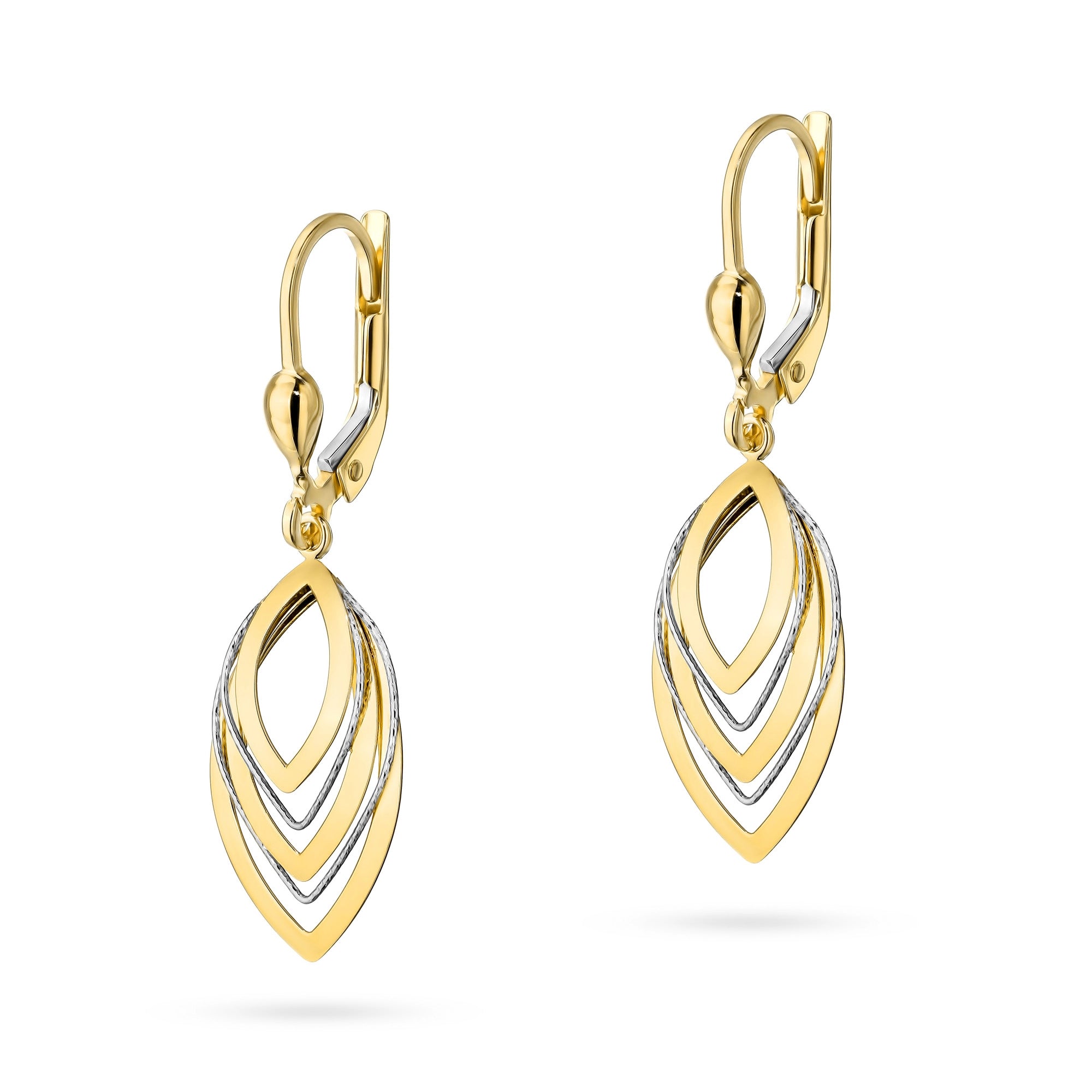 two-color-gold-english-clasp-earrings-k-gw-844-14k-585