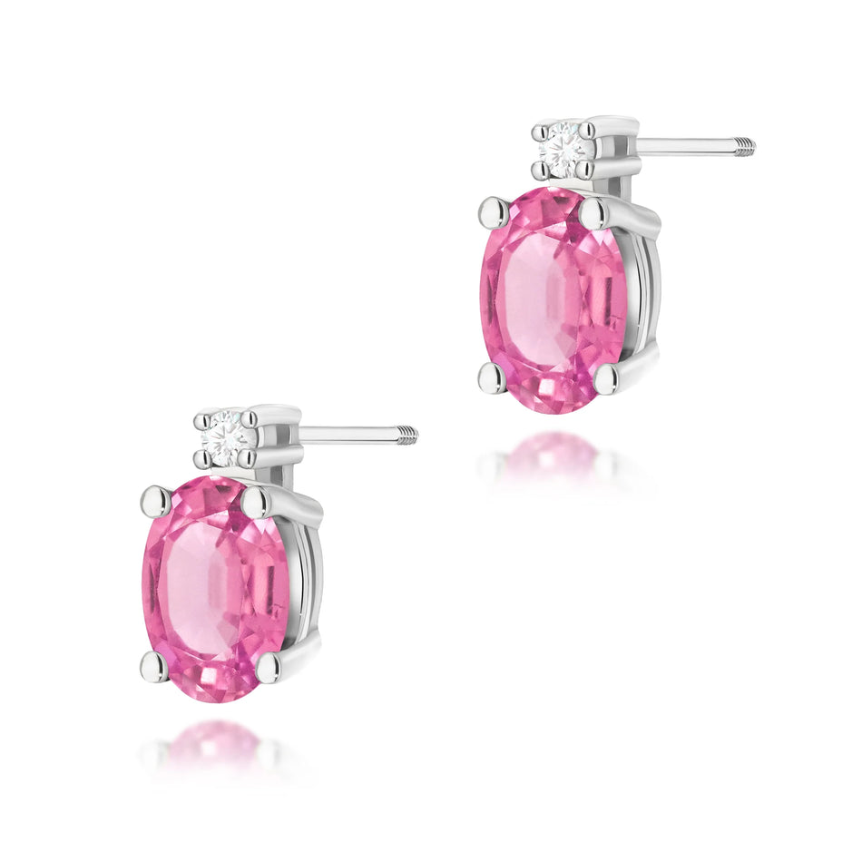 zlaté náušnice s růžovým topazem 0,50 ct a diamanty 0,029 ct k0001-top-02