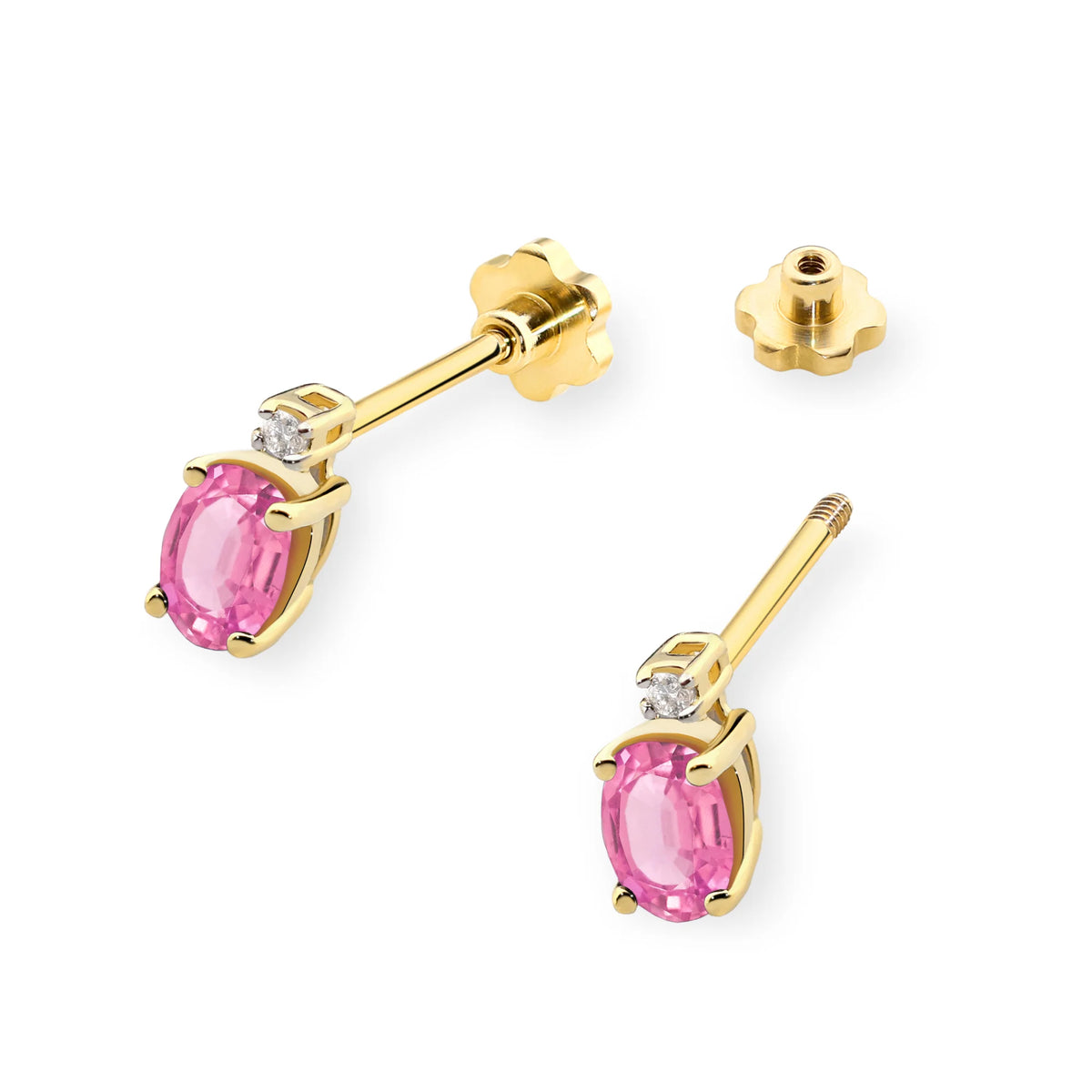 zlaté náušnice s růžovým topazem 0,50 ct a diamanty 0,029 ct k0001-top-02