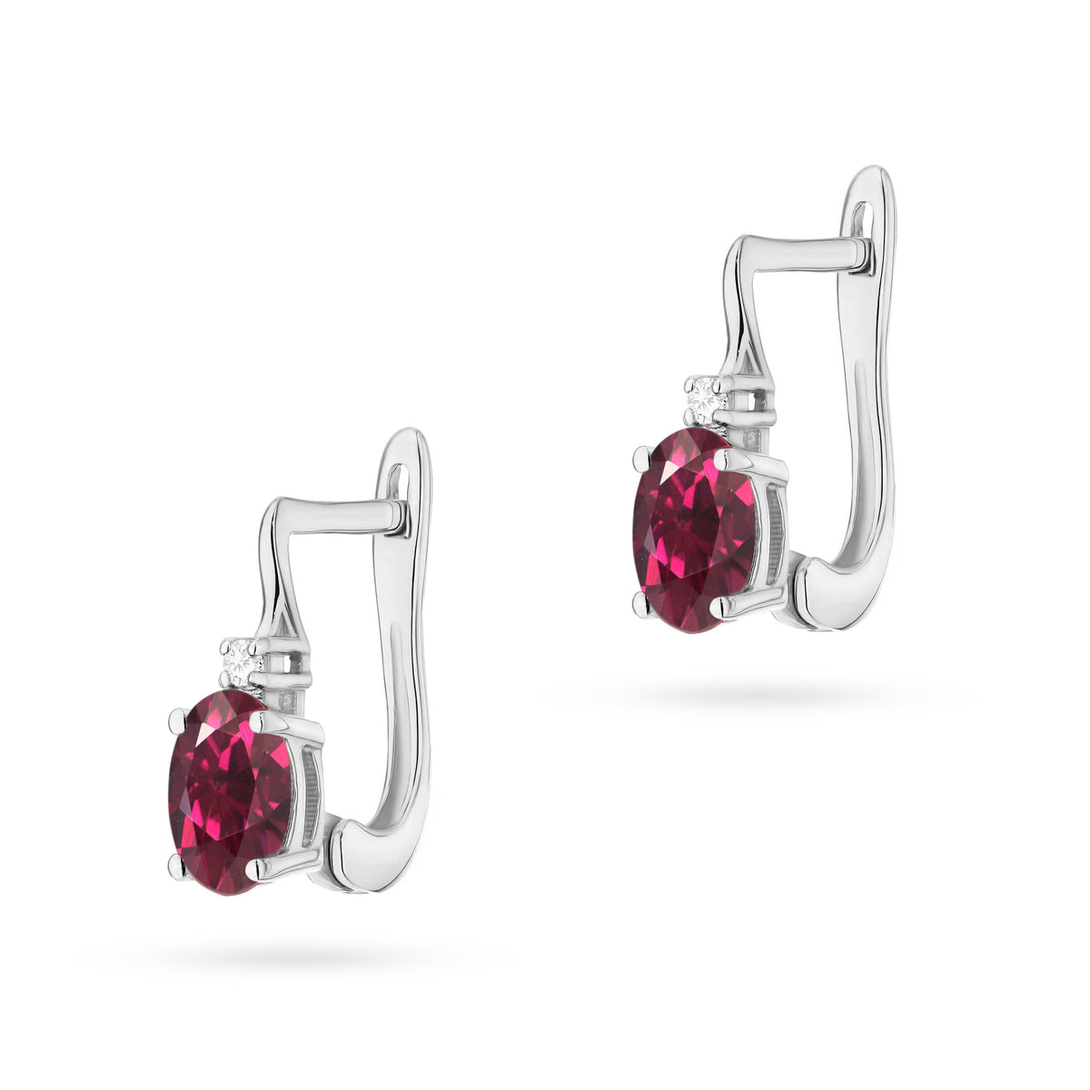zlaté náušnice s 0,50 ct rodolitem a diamanty k0011-rhr-01