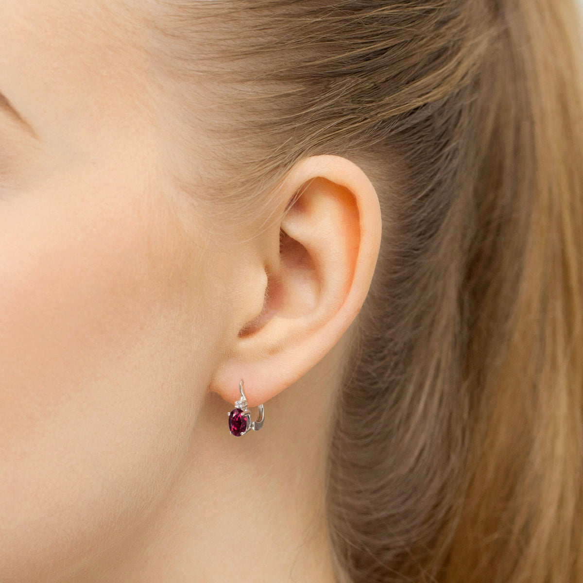 zlaté náušnice s 0,50 ct rodolitem a diamanty k0011-rhr-01