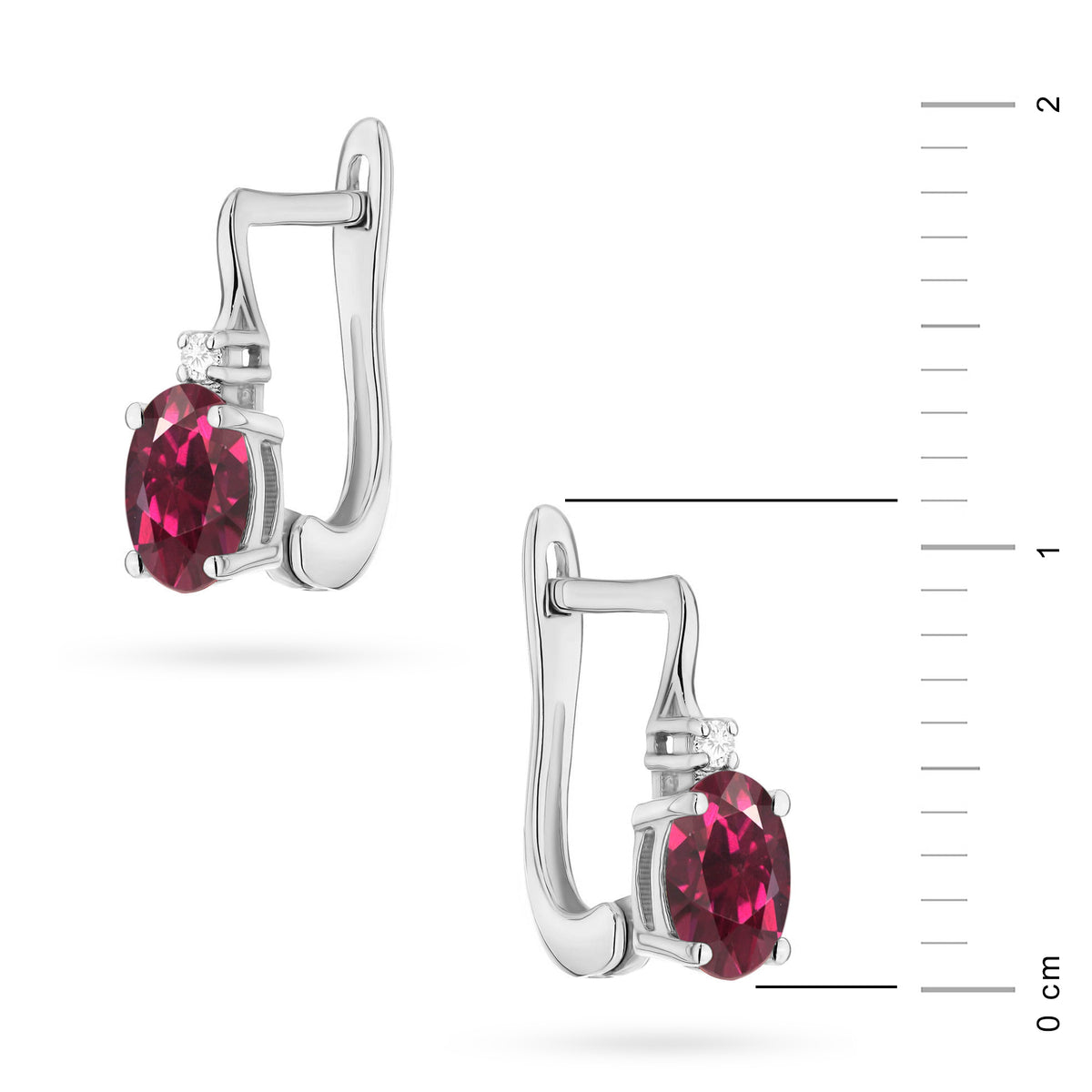zlaté náušnice s 0,50 ct rodolitem a diamanty k0011-rhr-01