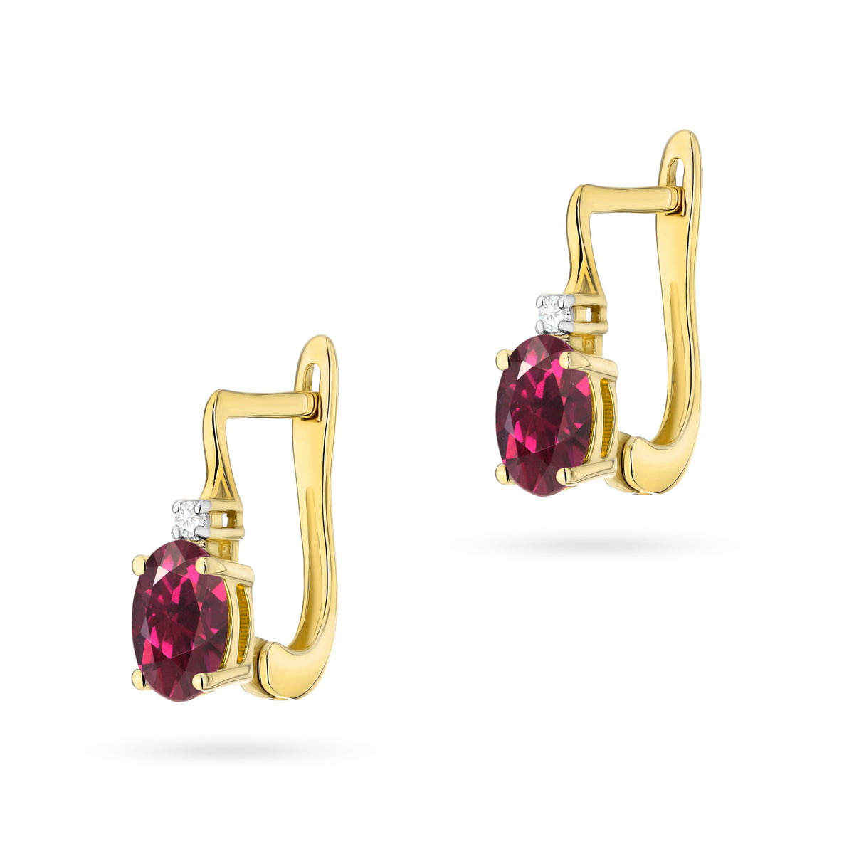 zlaté náušnice s 0,50 ct rodolitem a diamanty k0011-rhr-01