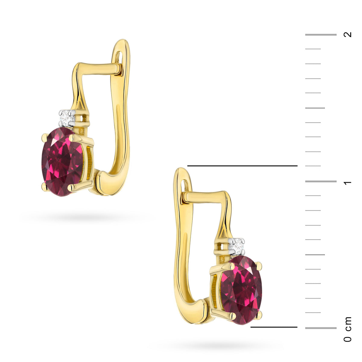 zlaté náušnice s 0,50 ct rodolitem a diamanty k0011-rhr-01