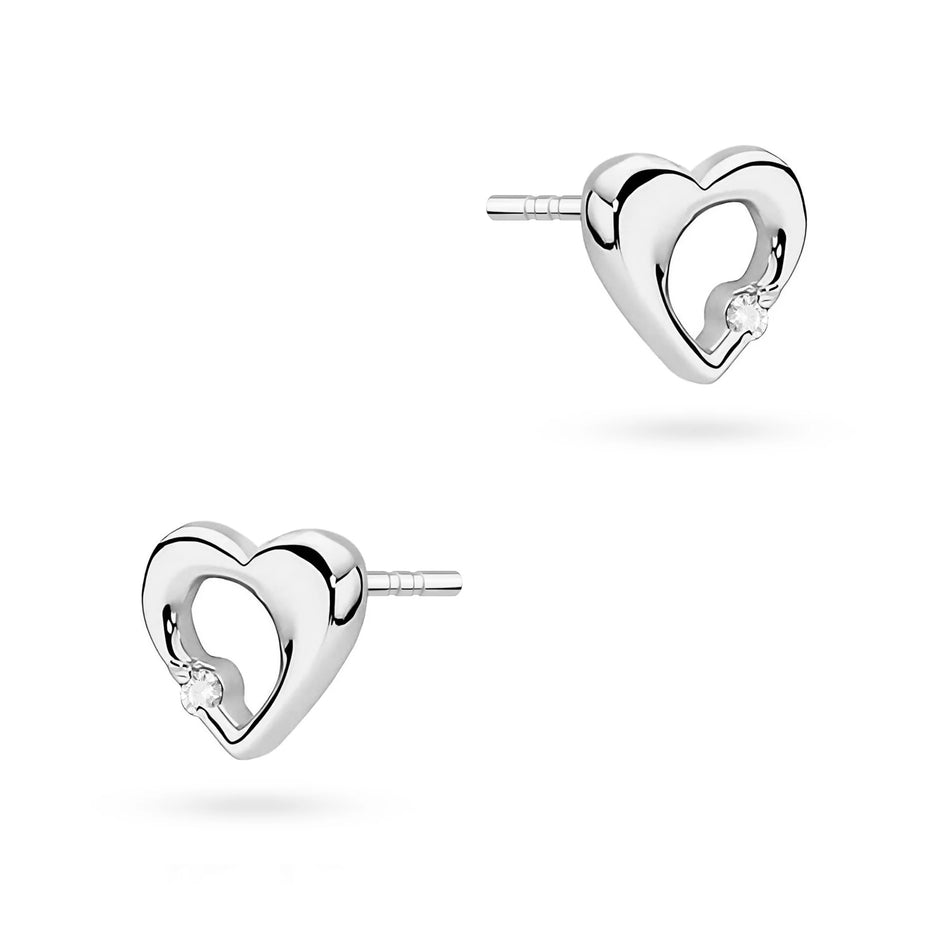 Zlaté náušnice se srdci z diamantů