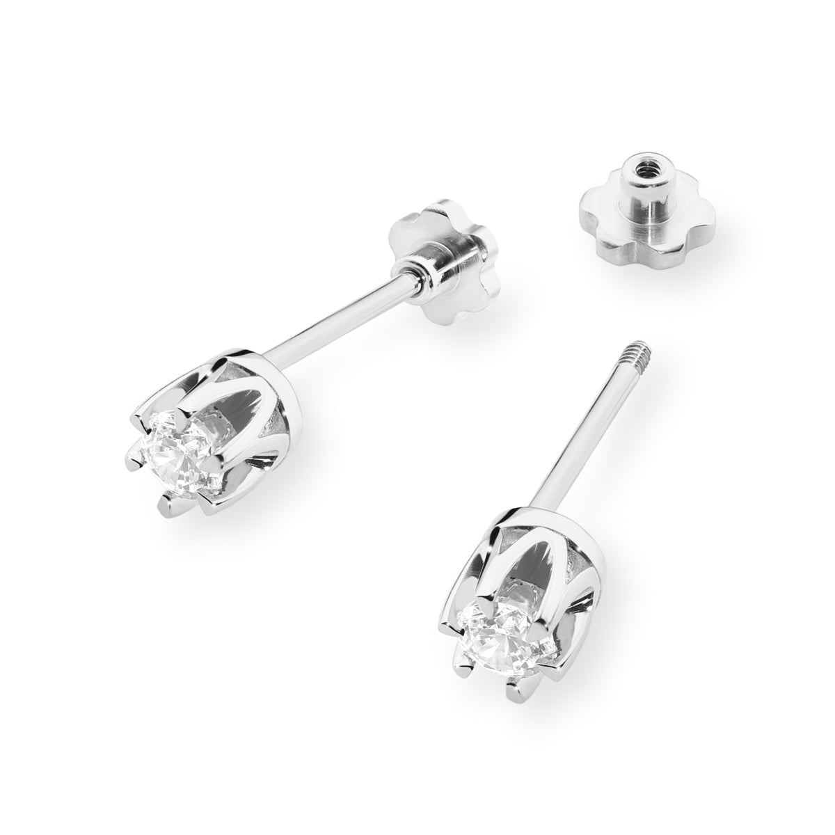 zlaté náušnice se 2 x 0,10 ct diamanty k0032-diw-08