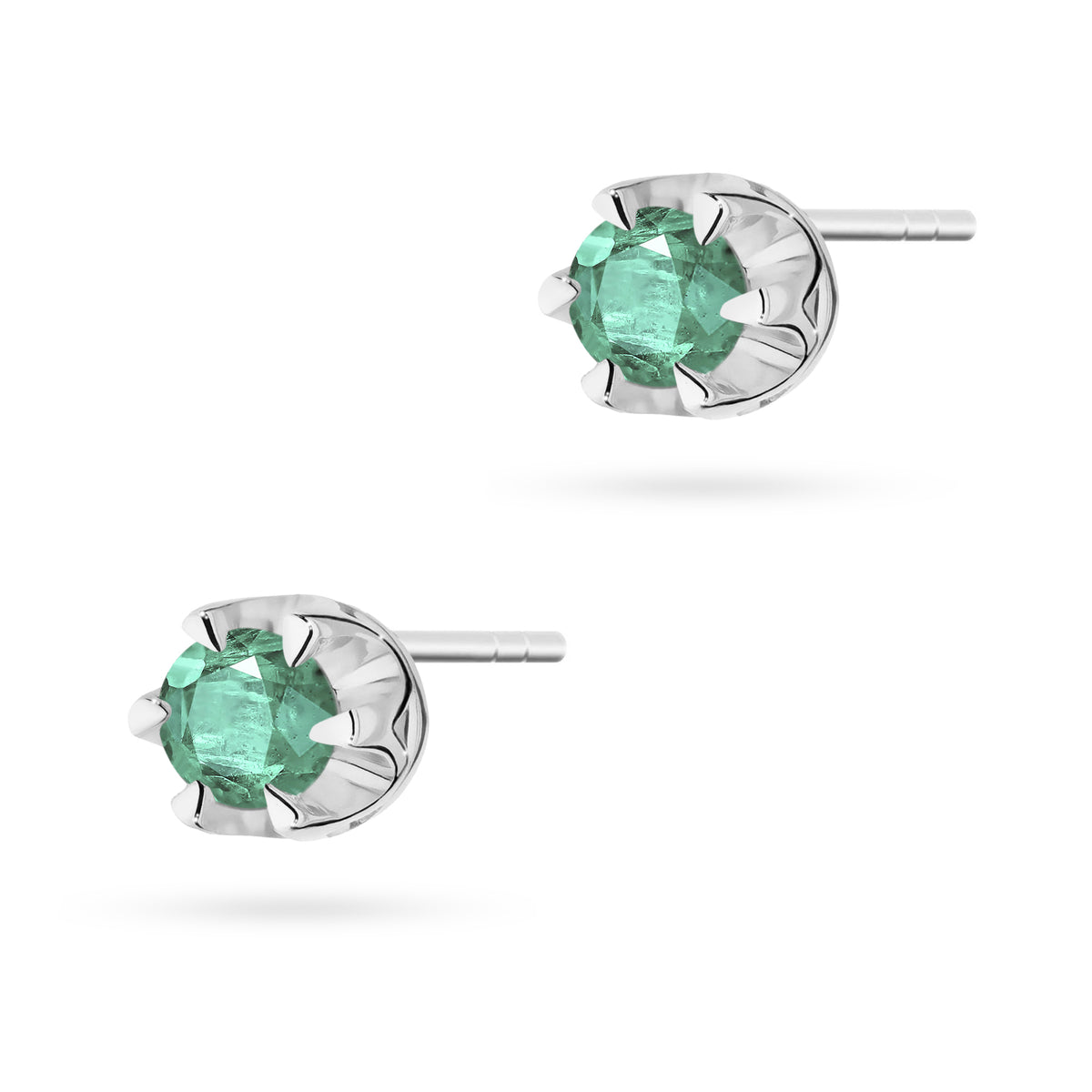 zlaté náušnice se 2 x 0,15 ct smaragdy k0032-emg-03