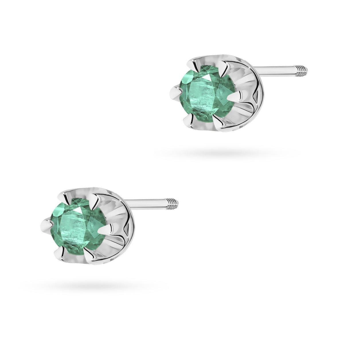zlaté náušnice se 2 x 0,15 ct smaragdy k0032-emg-08
