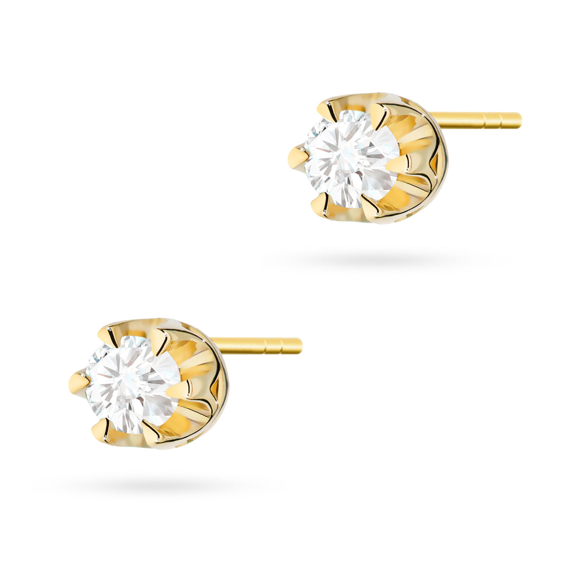zlaté náušnice se 2 x 0,12 ct diamanty k0032-diw-04