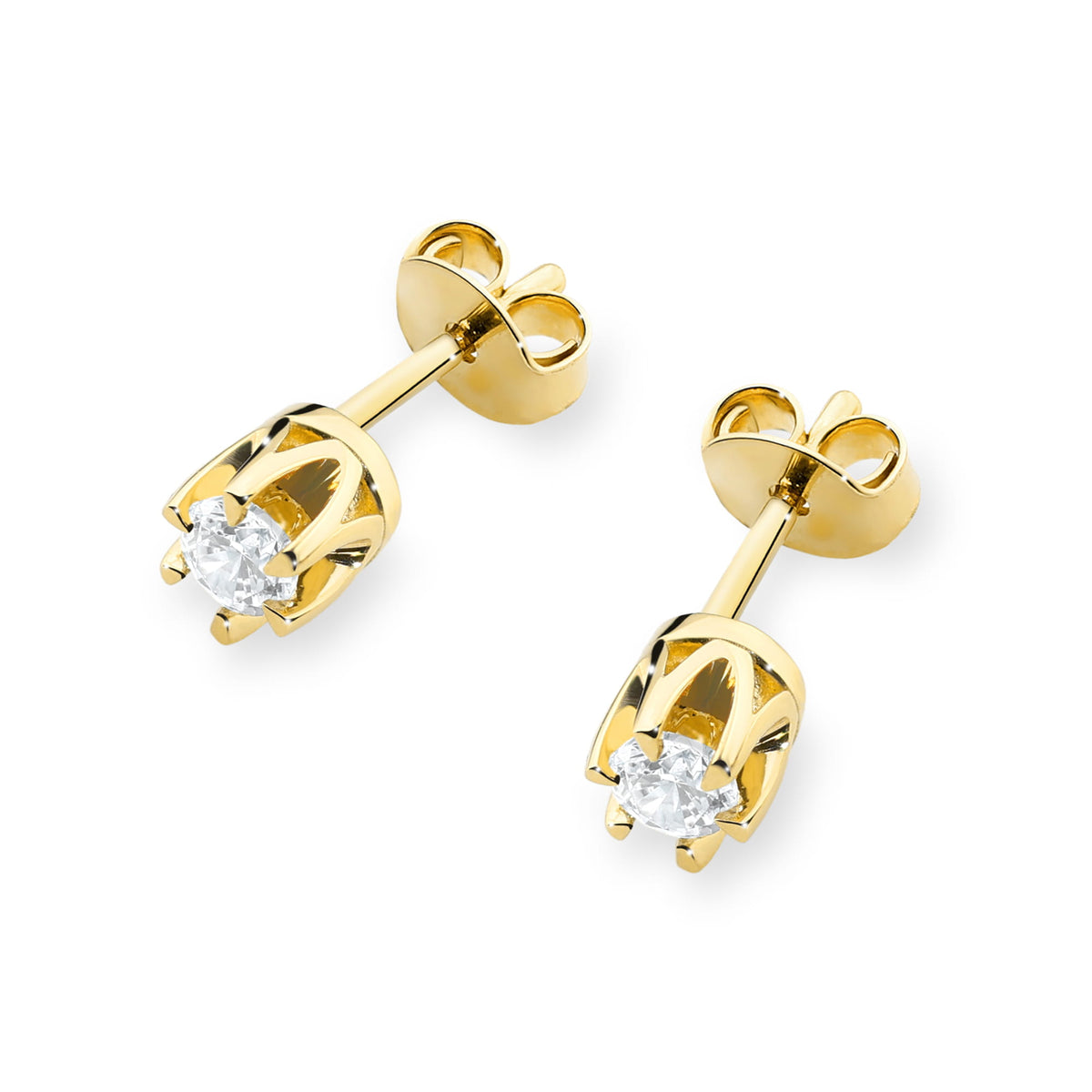 zlaté náušnice se 2 x 0,12 ct diamanty k0032-diw-04