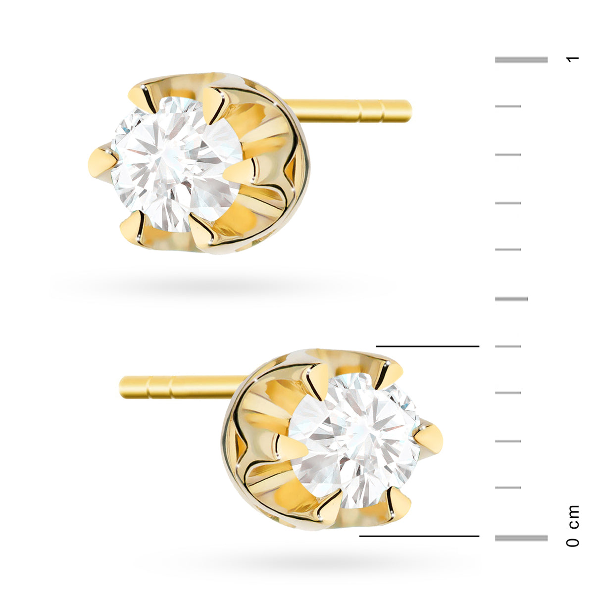 zlaté náušnice se 2 x 0,12 ct diamanty k0032-diw-04