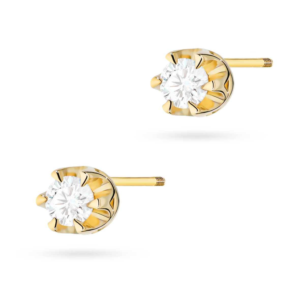 zlaté náušnice se 2 x 0,10 ct diamanty k0032-diw-08