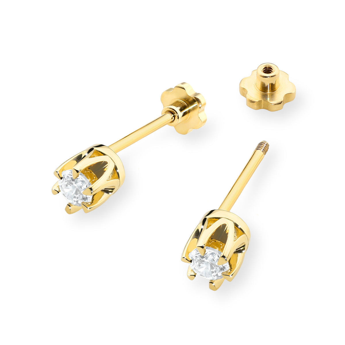 zlaté náušnice se 2 x 0,10 ct diamanty k0032-diw-08