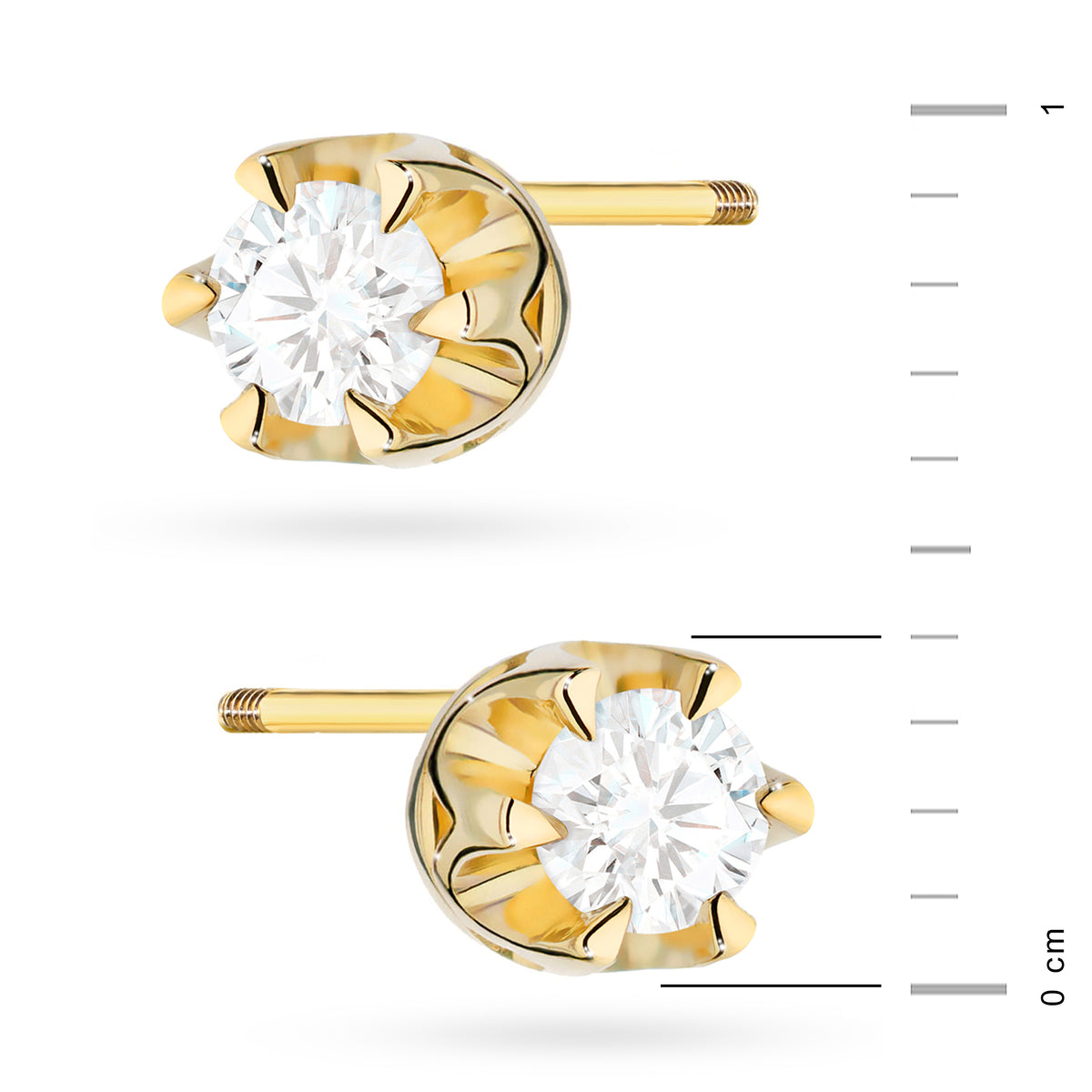 zlaté náušnice se 2 x 0,10 ct diamanty k0032-diw-08