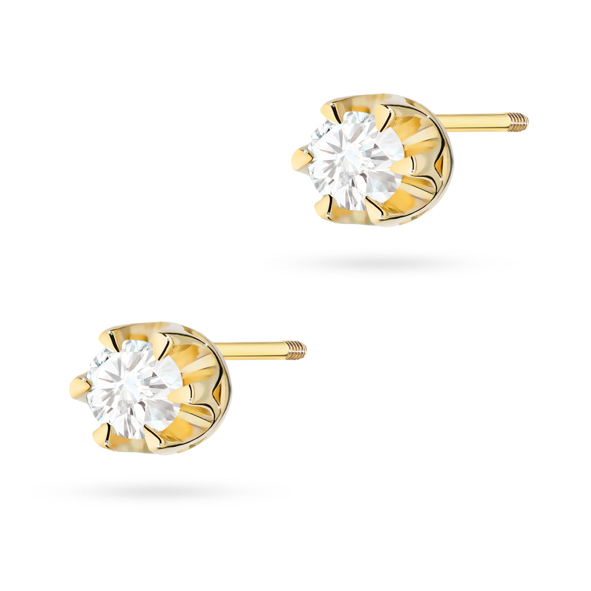 zlaté náušnice se 2 x 0,12 ct diamanty k0032-diw-09