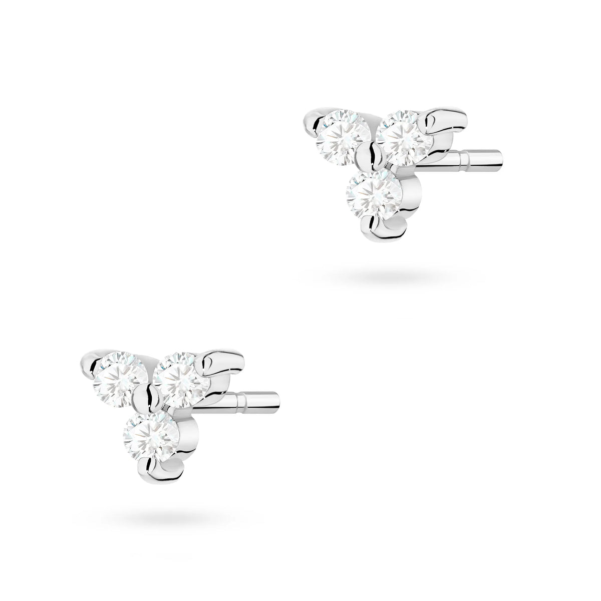 White Gold Earrings with 0.086 ct Diamonds | 585 (14k) White Gold Stud Earrings